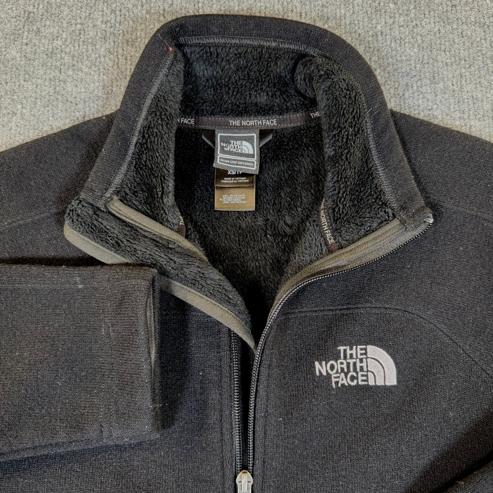 The North Face Womens XS Black Wool Blend Full‎ Zip Fleece Lined Jacket 3039
